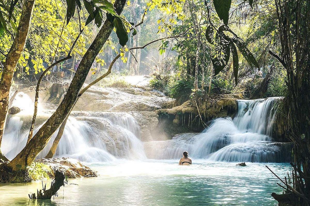 Cruise to Pak Ou Caves & Kuang Si Waterfalls